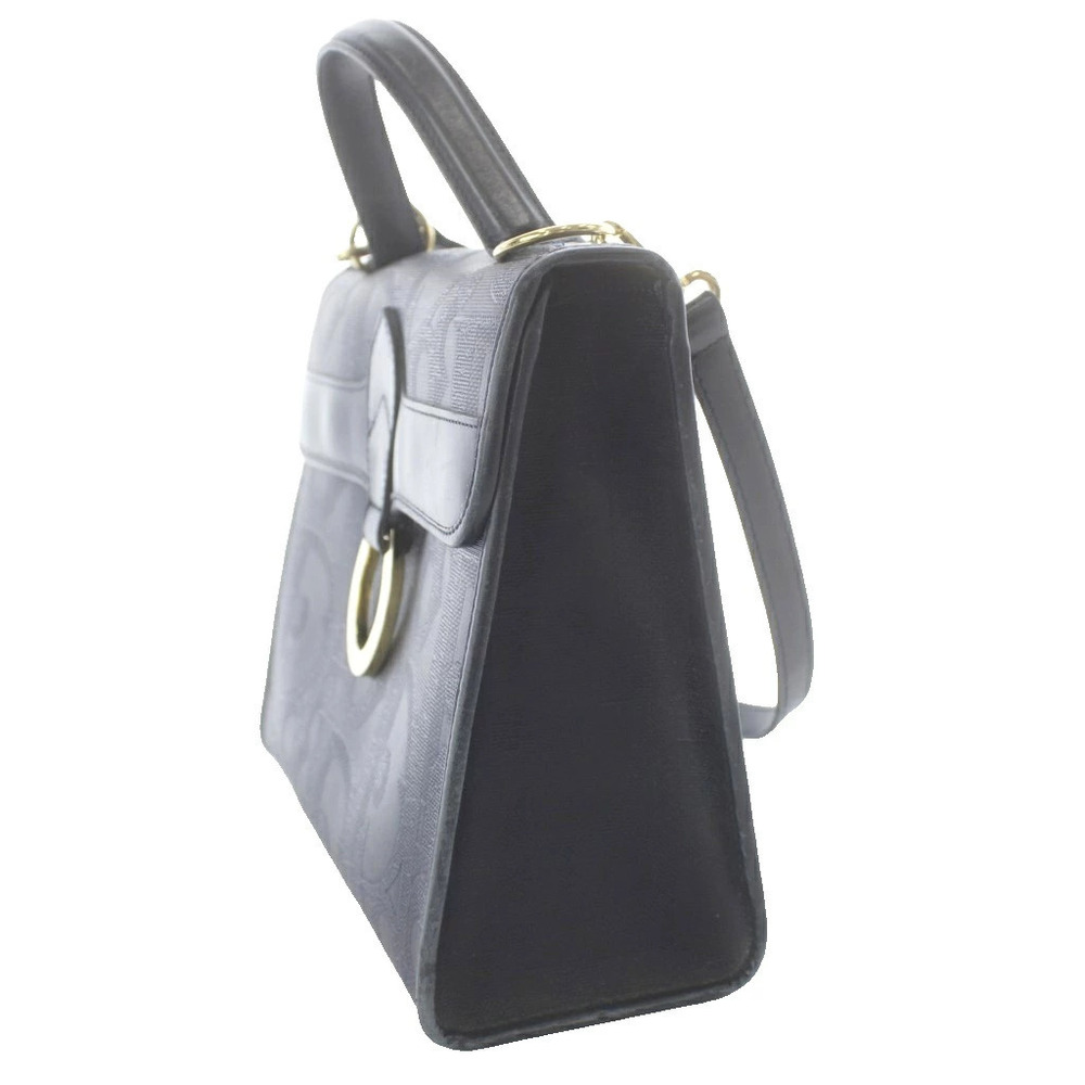 Christian Dior Shoulder Bag Handbag Trotter Leather Navy Blue MW